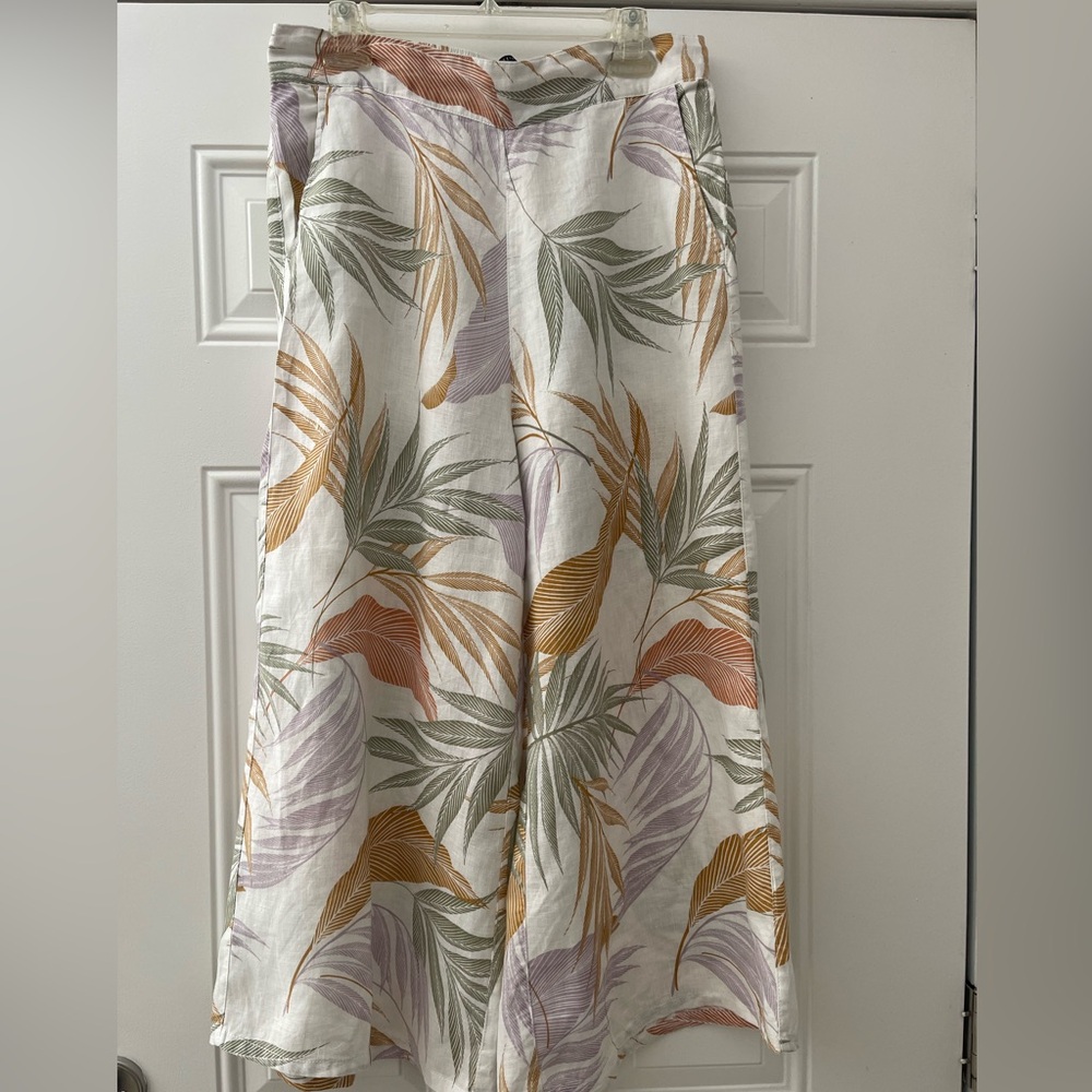 Tahari Linen Wide Legs Pants Large